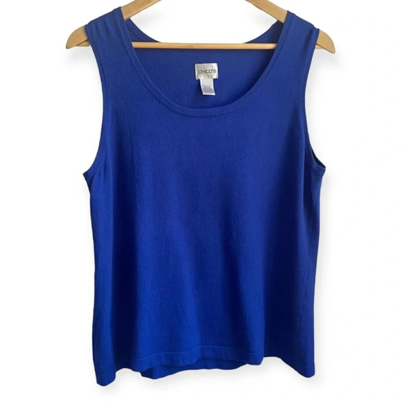 Chico’s Tops - 80%OFF❣️Chico’s Blue Knit Tank Top, 3